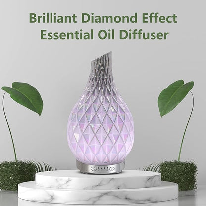 MAXWINER Essential Oil Diffuser Handmade Art Glass Aromatherapy Ultrasonic - Image 3