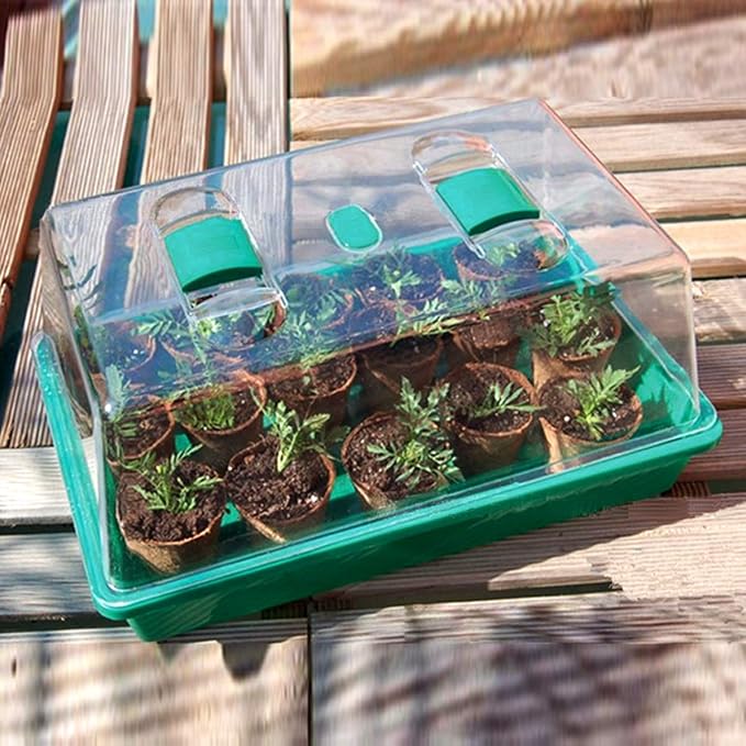 Propagator with Humidity Vents Domes, Heavy Duty Growing Tray Mini Greenhouse - Image 2
