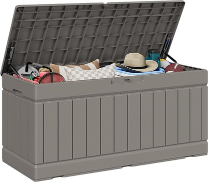 JUMMICO 78 Gallon Outdoor Deck Box Large Resin Storage Box by JUMMICO