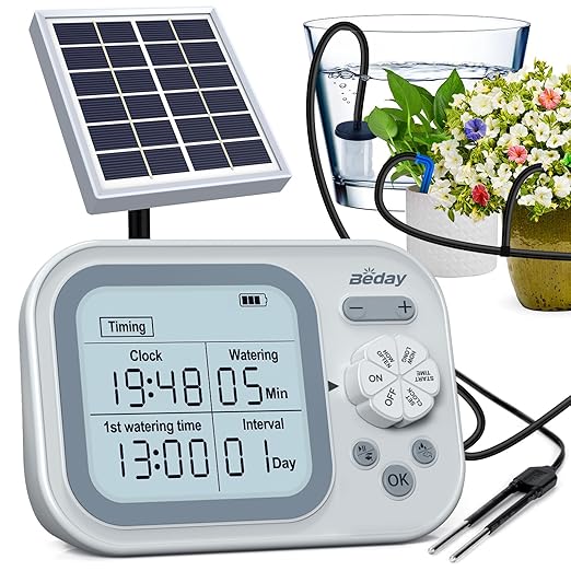 Solar Automatic Drip Irrigation System Houseplant Auto Self Watering Device by Beday