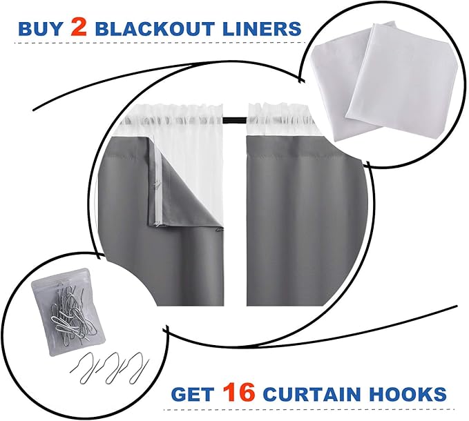 NICETOWN Door Curtains for Doorway, Bonus Curtain Hooks, Each is 27" x 80" - Image 4