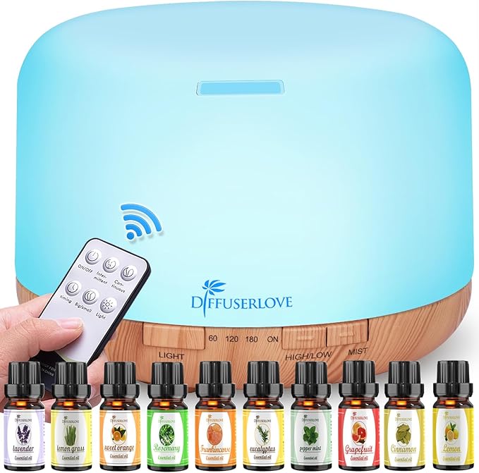 Diffuserlove Diffuser Essential Oil Diffusers 500ML Remote Control Aroma by Diffuserlove