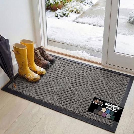 GORILLA GRIP 100% Waterproof All-Season WeatherMax Doormat, US Designed Natural by GorillaGrip