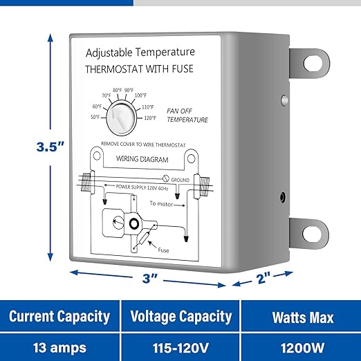 Simple Deluxe 14 Inch Wall Mounted Shutter Aluminum Exhaust Fan - Image 2