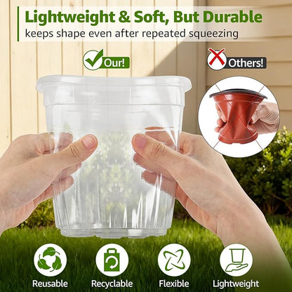 MIXC Clear Nursery Pots with Humidity Domes, 5/4/3.5 Inch Reinforced - Image 2