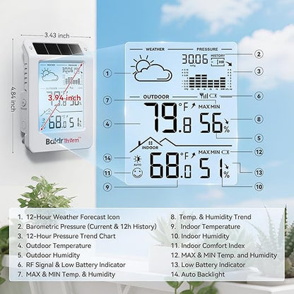 BaldrTherm Wireless Weather Station, Dual-Zone Indoor & Outdoor/Childroom Temp - Image 7