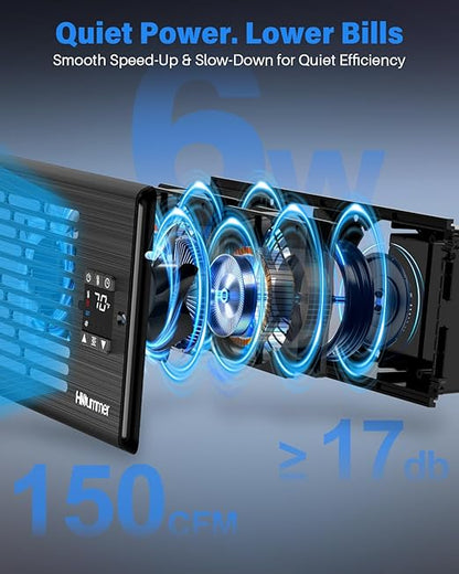 Hisummer Window Register Booster Fan Fit 4" x 10" Air Vent Duct Openings - Image 3