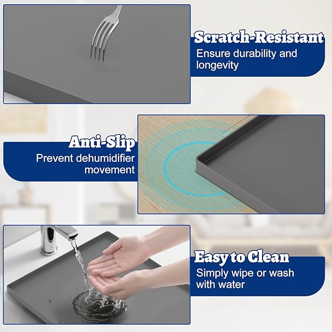 Dehumidifier Mat for Home Dehumidifiers, Mini Dehumidifier Drain Pan Prevent - Image 4