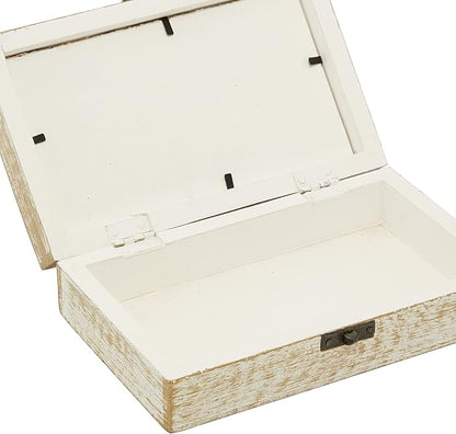 Deco 79 Mango Wood Floral Handmade Decorative Box Decorative Keepsake Boxes - Image 7