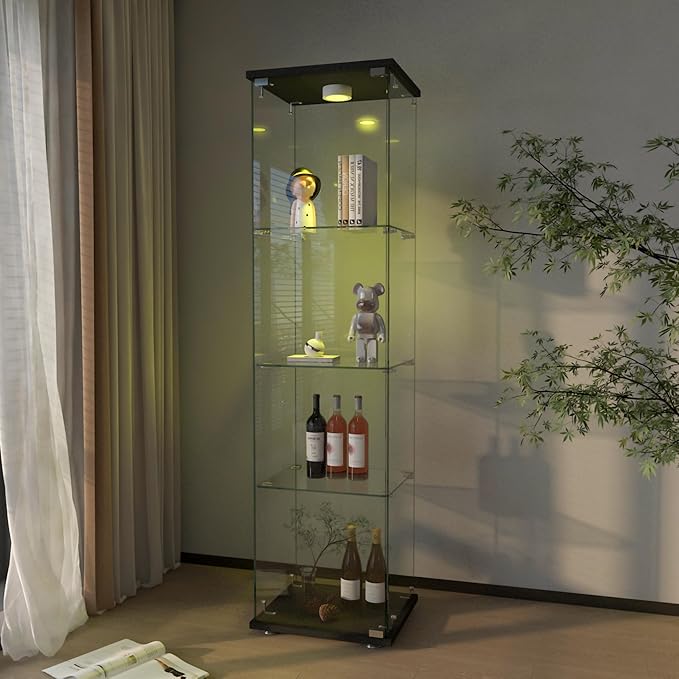 Yoluckea 4-Tier Glass Display Cabinet - Image 7