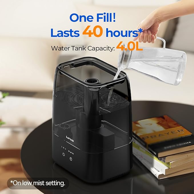 Top Fill Humidifiers for Bedroom, 4.0L Tank Cool Mist Humidifiers for Large Room - Image 3