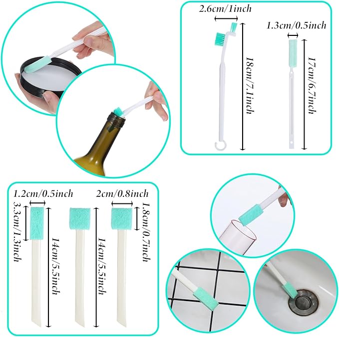 16 Pack Small Household Cleaning Brushes Crevice Cleaning Tool Deep Detail - Image 6