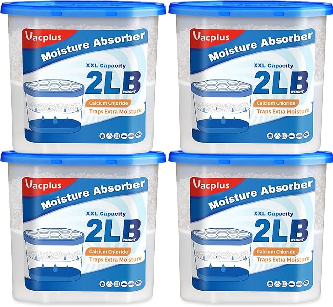Vacplus Moisture Absorber Buckets – Large Capacity Dehumidifier and Humidity by Vacplus