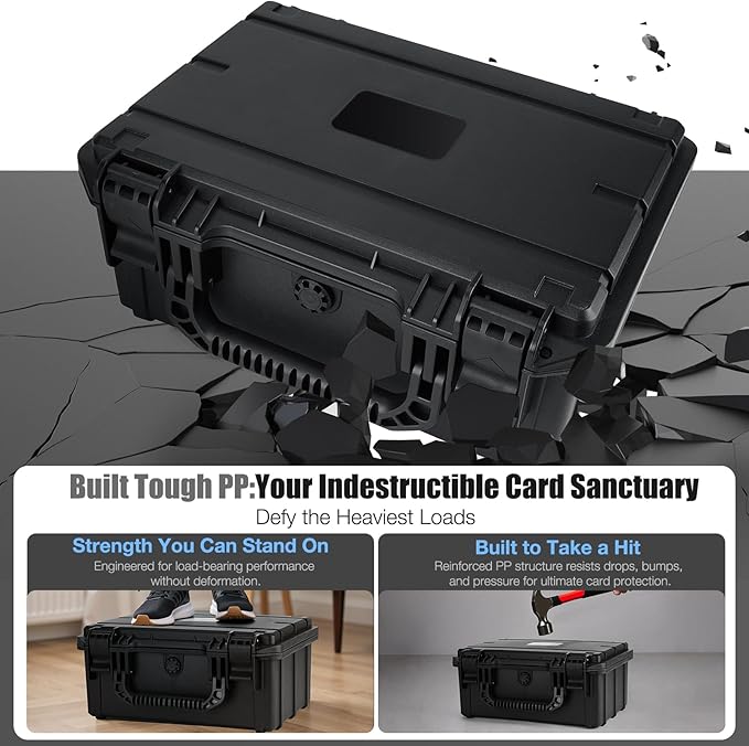 QINGUANG Graded Card Storage Box 3 Rows, Trading Card Case - Image 3