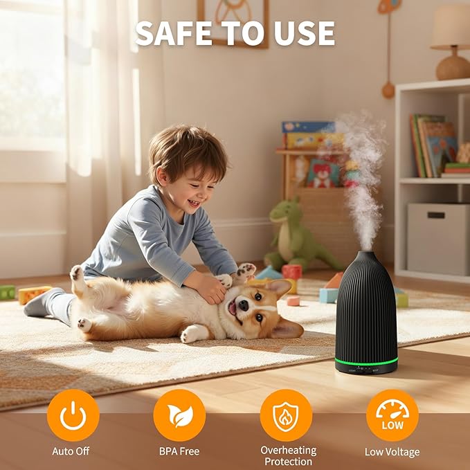 URPOWER 100ML Essential Oil Diffuser Ultrasonic Cool Mist Humidifier - Image 4