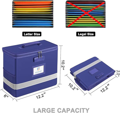 Fireproof File Box with Lock, Document Box Storage Organizer, Suitable - Image 4