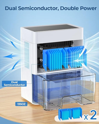 Dehumidifier for Home, 135 OZ Water Tank, Quiet Dehumidifier for Bathroom - Image 4