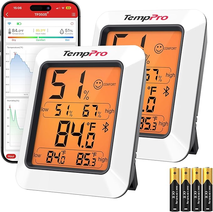 TempPro Hygrometer Thermometer for House, Backlit Humidity Meter Temperature by ThermoPro