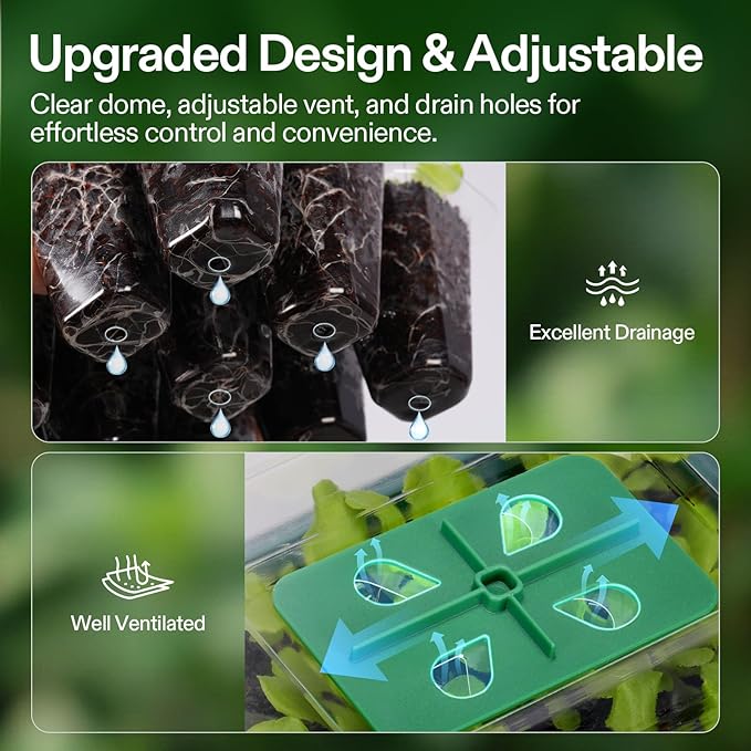 VIVOSUN 6-Pack Seed Starter Trays, 72-Cell Seed Starter Kit - Image 2