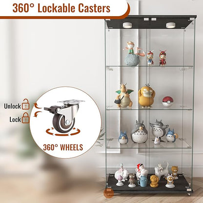 Yoluckea 4-Tier Glass Display Cabinet - Image 5