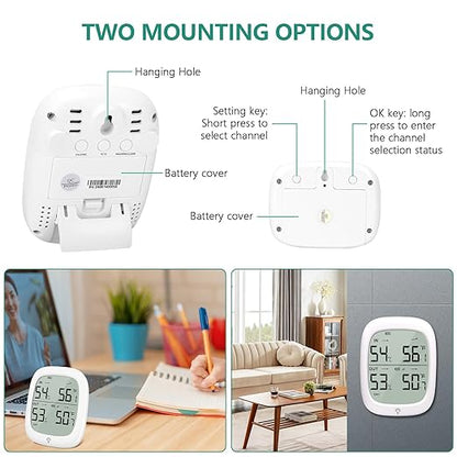 Indoor Outdoor Thermometer Wireless, Outside Digital Thermometer Humidity - Image 7