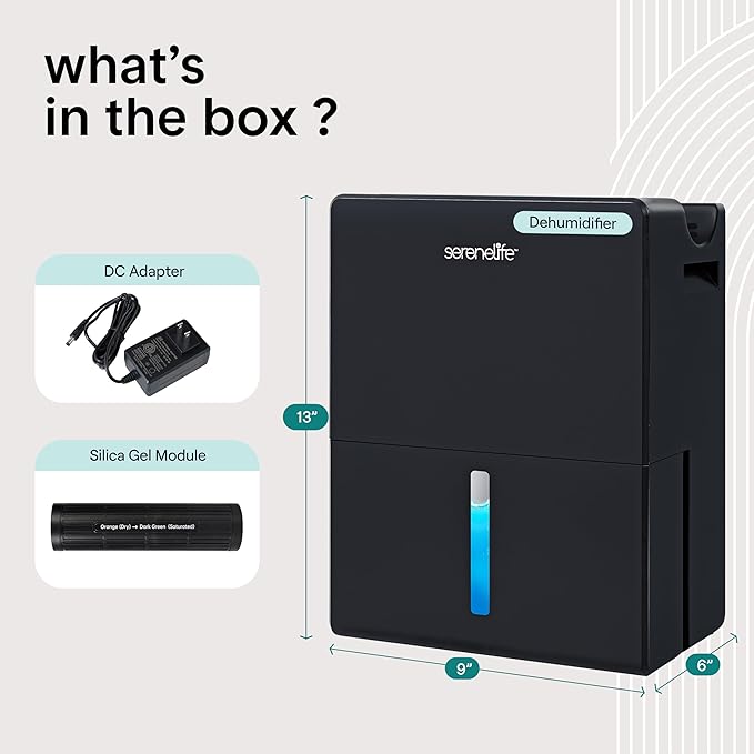 SereneLife Dehumidifier, Quiet 2-in-1 Thermoelectric & Desiccant Dehumidifiers - Image 7
