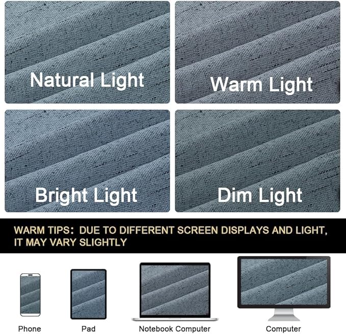 PrinceDeco 100% Blackout Linen Textured Curtains - Image 6