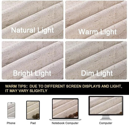 PrinceDeco Linen 100% Blackout Curtains - Image 6