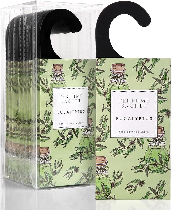 ROSE COTTAGE Large 12 Packs Eucalyptus Hanging Closet Deodorizer Air Freshener by ROSECOTTAGE