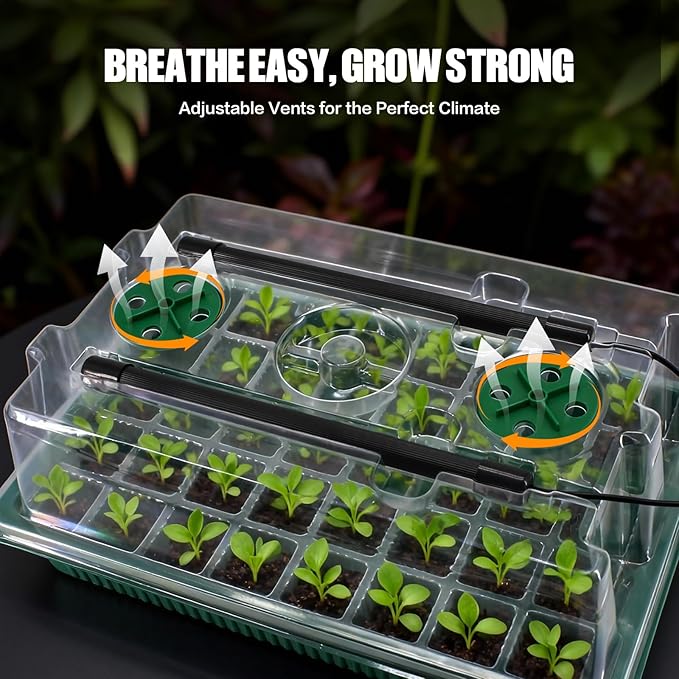 joyhalo Seed Starter Tray with Grow Light, 2 Pack 80 Cells, Thicken Plant - Image 3