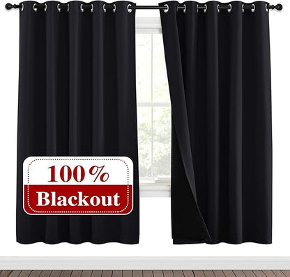NICETOWN 100% Blackout Window Curtain Panels, Full Light Blocking Drapes by NICETOWN