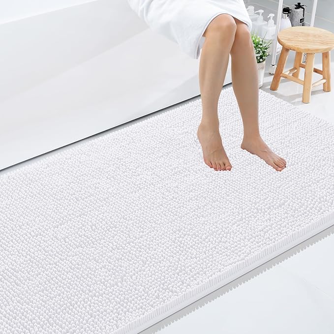 Smiry Luxury Chenille Bathroom Rugs 71x47, Extra Soft and Absorbent Shaggy Bath by Smiry