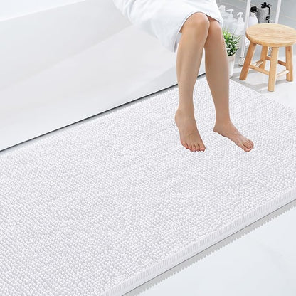 Smiry Luxury Chenille Bathroom Rugs 59x35, Extra Soft and Absorbent Shaggy Bath by Smiry