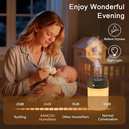Portable Small Humidifier, 650ml Colorful Mini Humidifier - Image 3