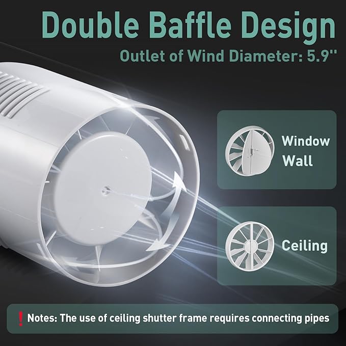 5.9 Inch Bathroom Exhaust Fan - Image 6