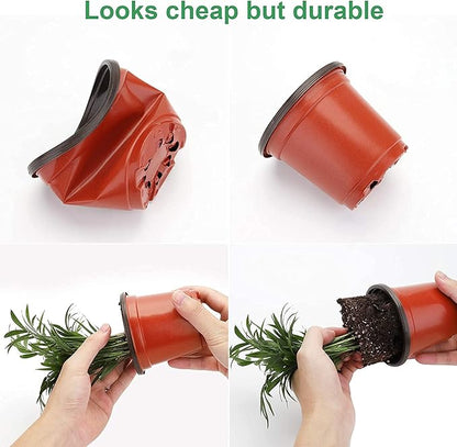 MIXC Plant Nursery Pots with Humidity Dome 4" Soft Transparent Plastic - Image 2