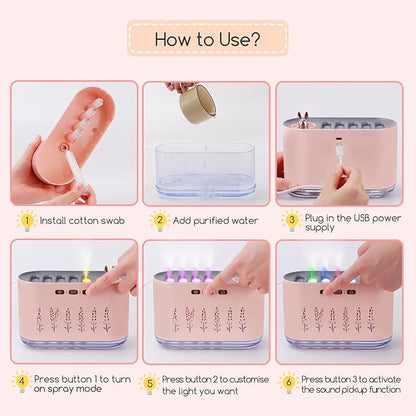 5 Nozzle Music Sensing Cool Mist Humidifier, Humidifier Diffuser - Image 7