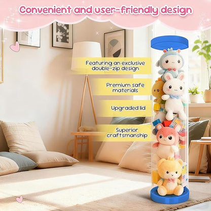 Stuffed Animal Storage Tube, 47x11 Inch Large Capacity Toy Storage Organizer - Image 3