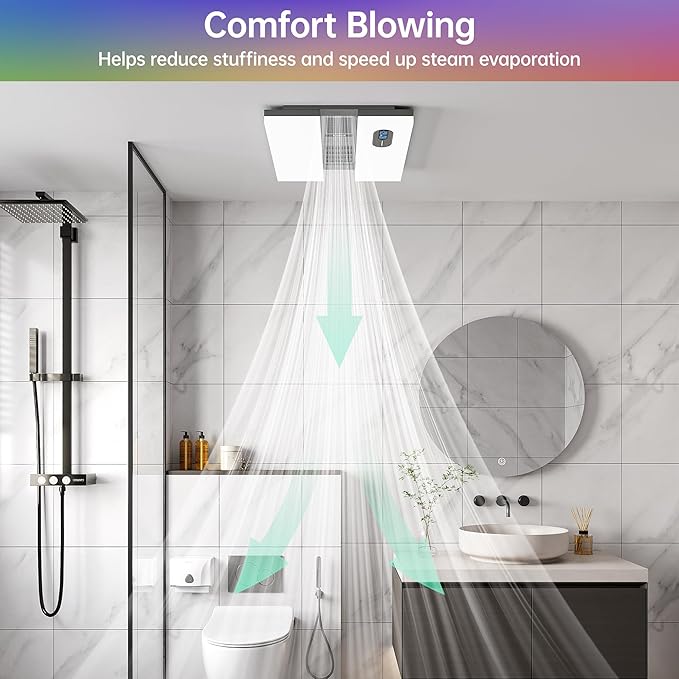 Bathroom Exhaust Fan with Heater, Odor & Humidity Sensors, 230 CFM Quiet - Image 5