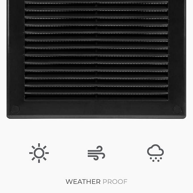 10-Pack 8" x 8" Square Air Vent Cover – Black Plastic Vent Deflector - Image 6