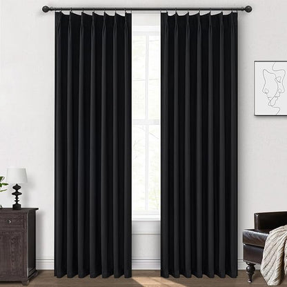 Long Black Blackout Boho Curtains, Linen Darkening Curtains - Image 7