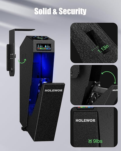 Gun Safe, Biometric Pistol Safe Fingerprint Quick Access Drop Down Handgun Safe - Image 6