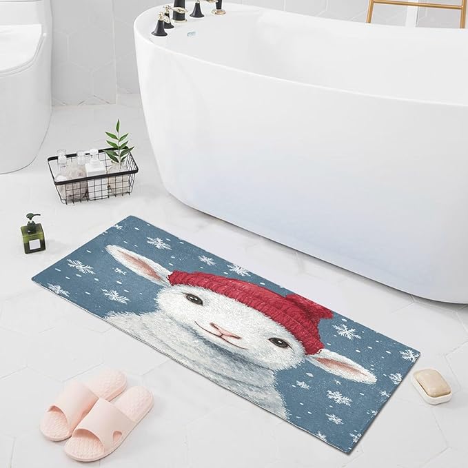 Christmas Lamb with Red Hat Decorative Rugs - Image 8