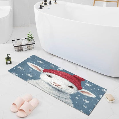Christmas Lamb with Red Hat Decorative Rugs - Image 8