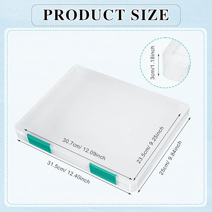 PerKoop 6 Pcs Clear Paper Storage Box A4 Plastic File Box Document Paper - Image 2
