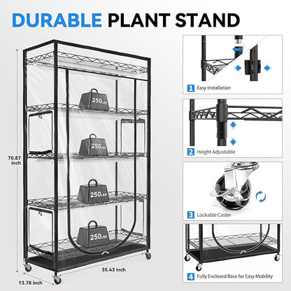 JESLED Indoor Greenhouse with Grow Light, 3FT Full Spectrum 5000K LED Light - Image 8
