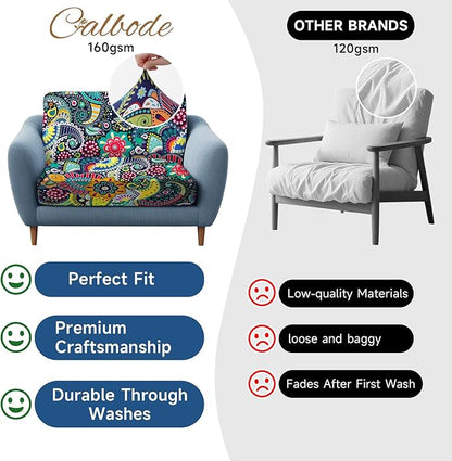 8Pcs Stretch Patio Cushion Cover, Boho Floral Couch & Sofa Slipcovers - Image 4