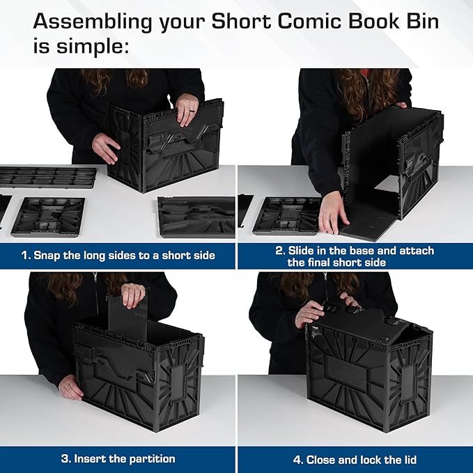 BCW Comic Bin, Acid Free Storage and Organizer, Heavy Duty Plastic, Includes - Image 4