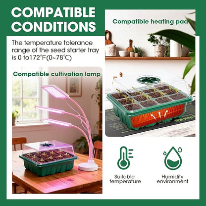 5 Packs Seed Starter Tray with Humidity Dome, Seed Starter Kit with Transparent - Image 4