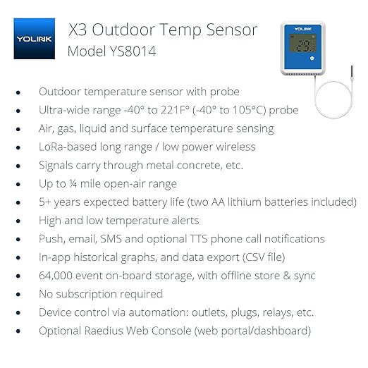 YoLink Smart X3 Version Outdoor Temperature Data Logger - Image 2